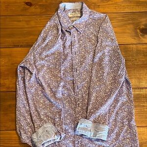 Purple Button Down Shirt with Classic Collar and Long Sleeves